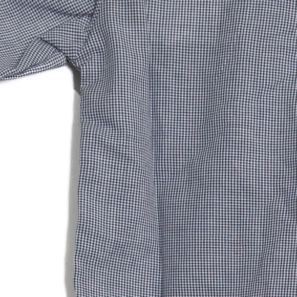 Vintage Navy Gingham Size 6M Toddler Blouse With Peter Pan Collar & Button Closu - Picture 7 of 8